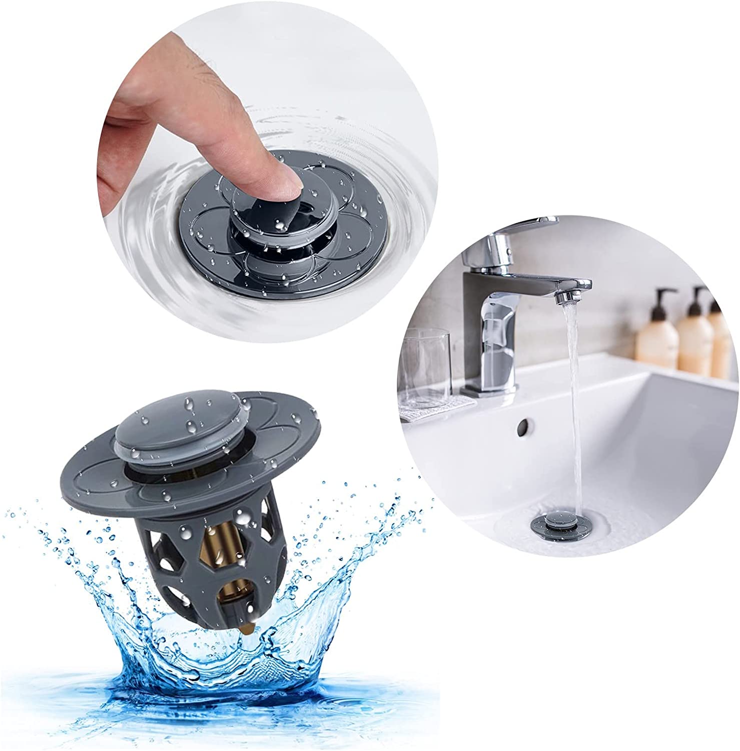 Premium Anti-Clogging Pop-Up Sink Drain Filter