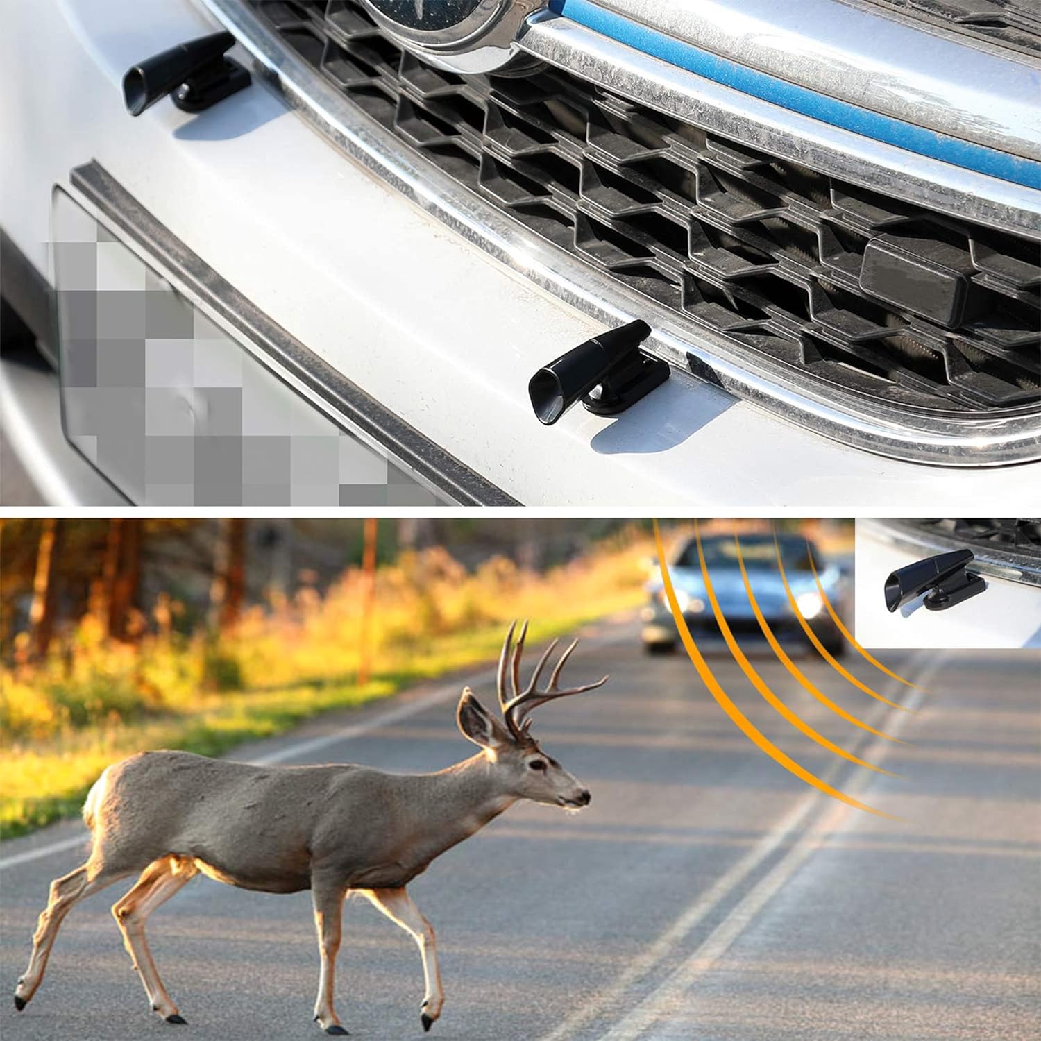 Ultrasonic Deer Warning Whistle Repeller for Car (2pcs)