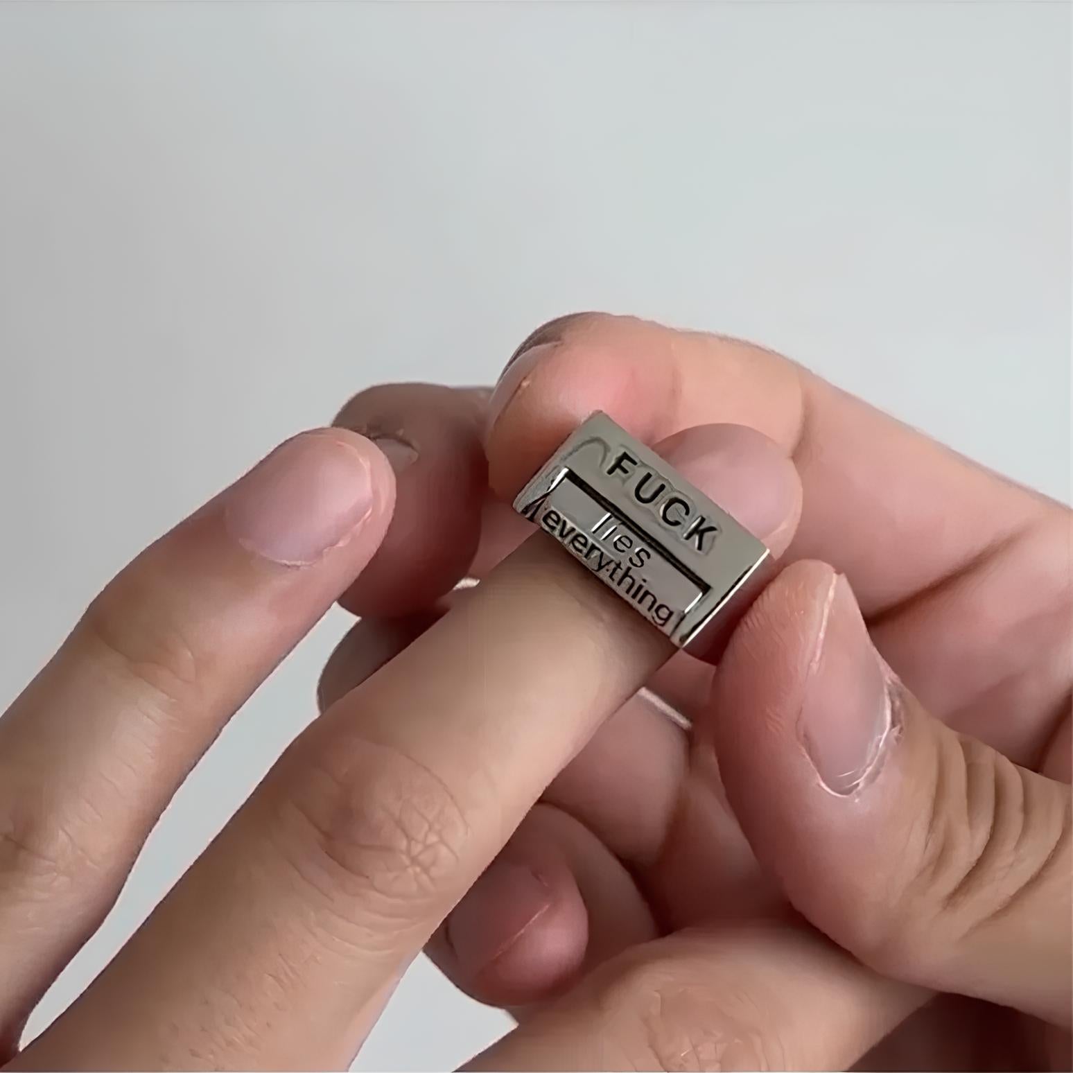 Rotatable Funny FUCK Mood Control Ring