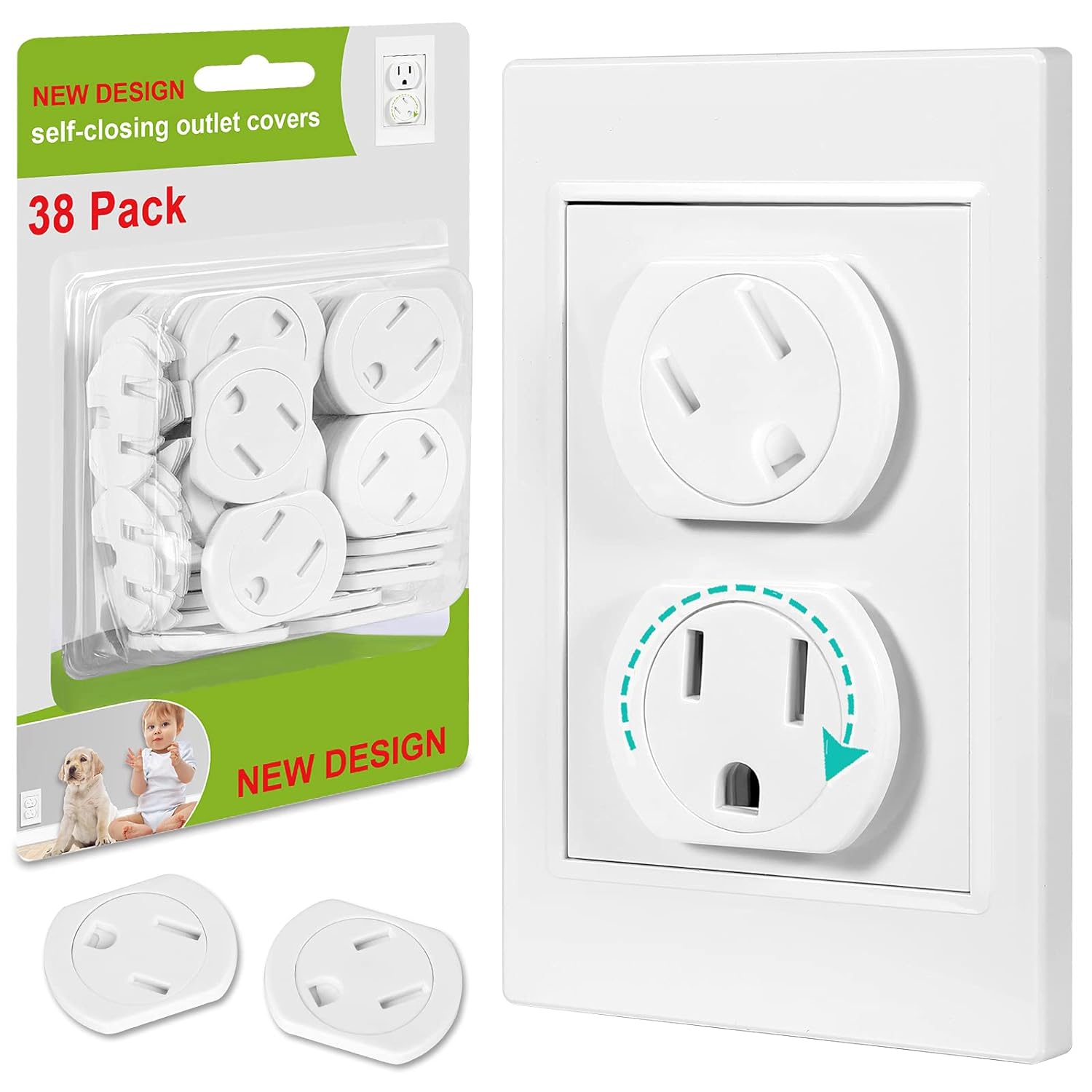 Self-Closing Child Proof Outlet Plug Covers