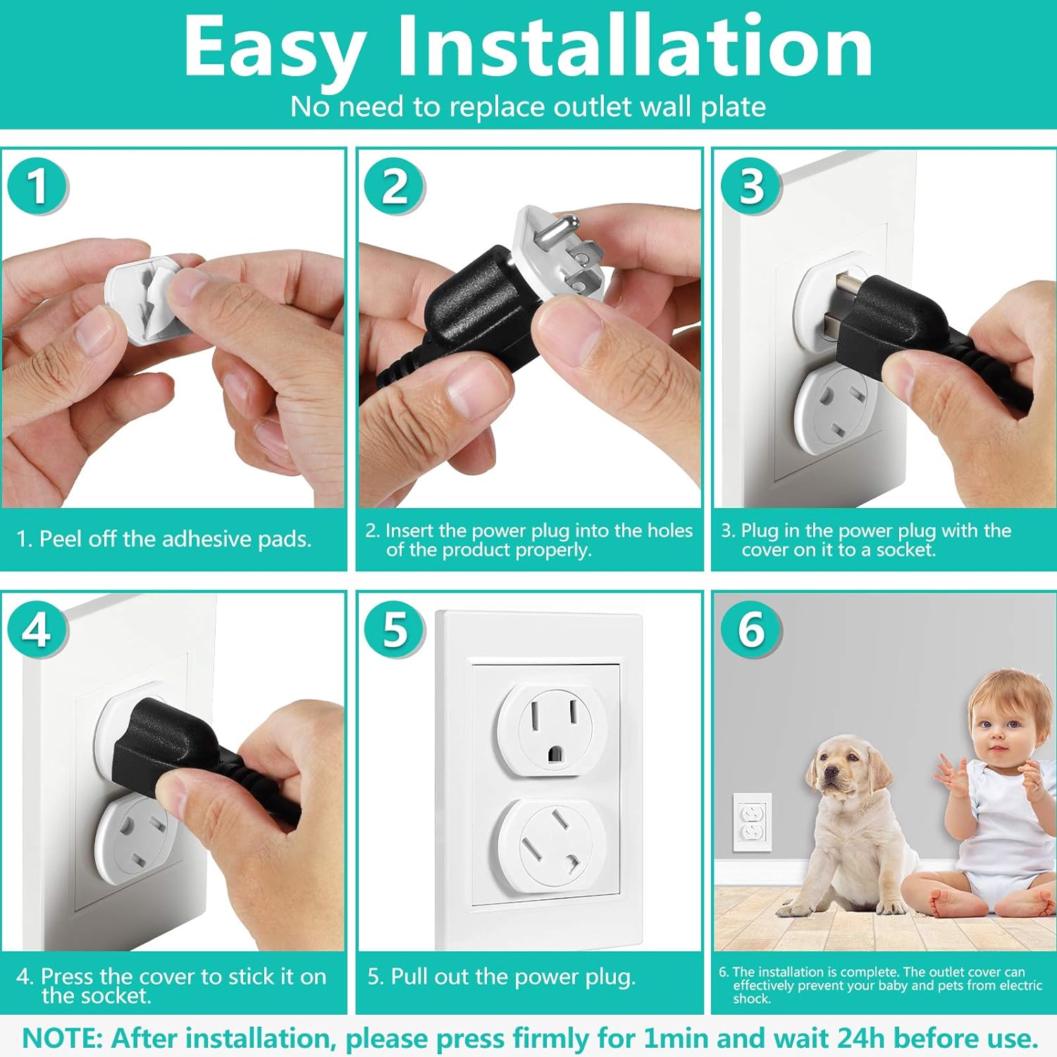 Self-Closing Child Proof Outlet Plug Covers