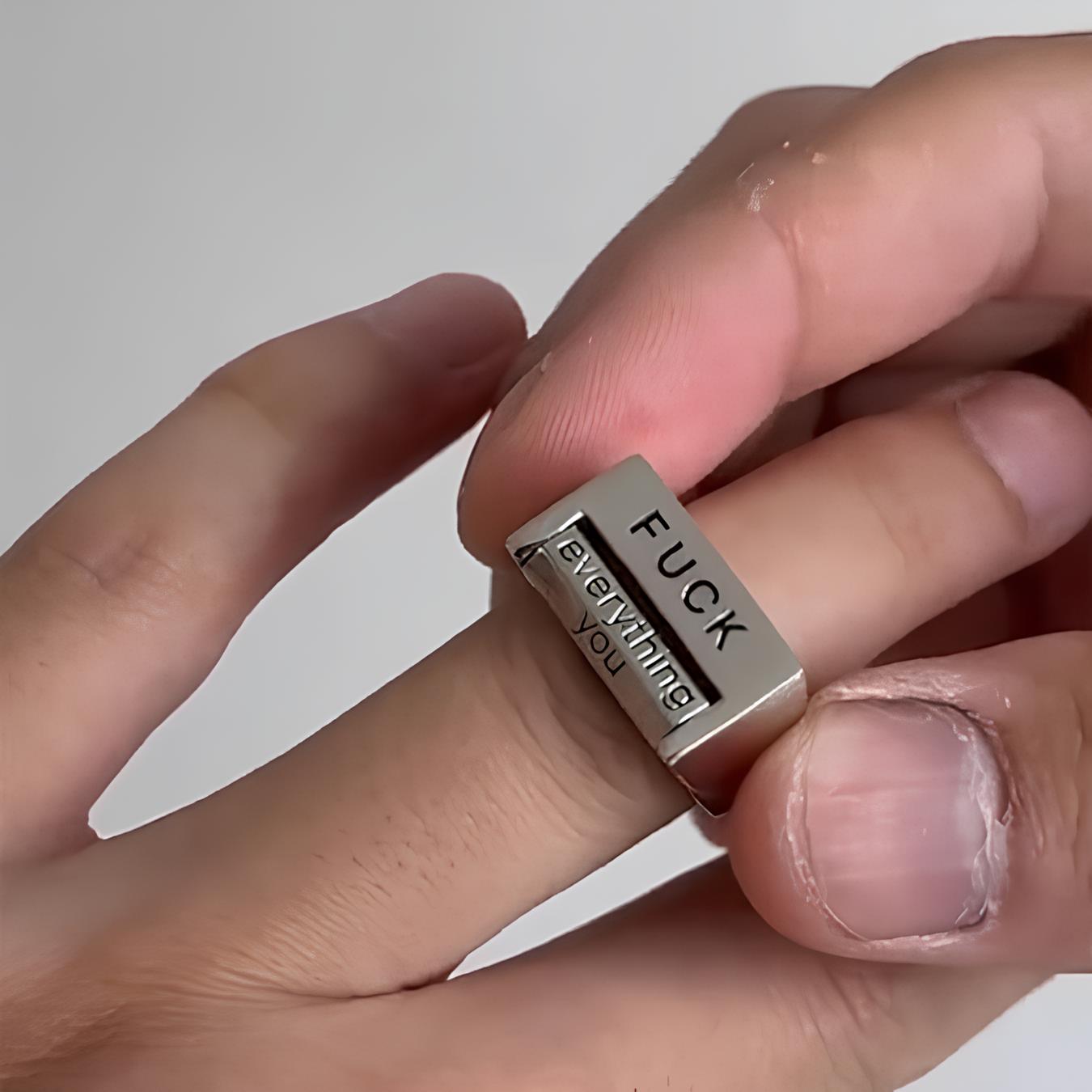 Rotatable Funny FUCK Mood Control Ring