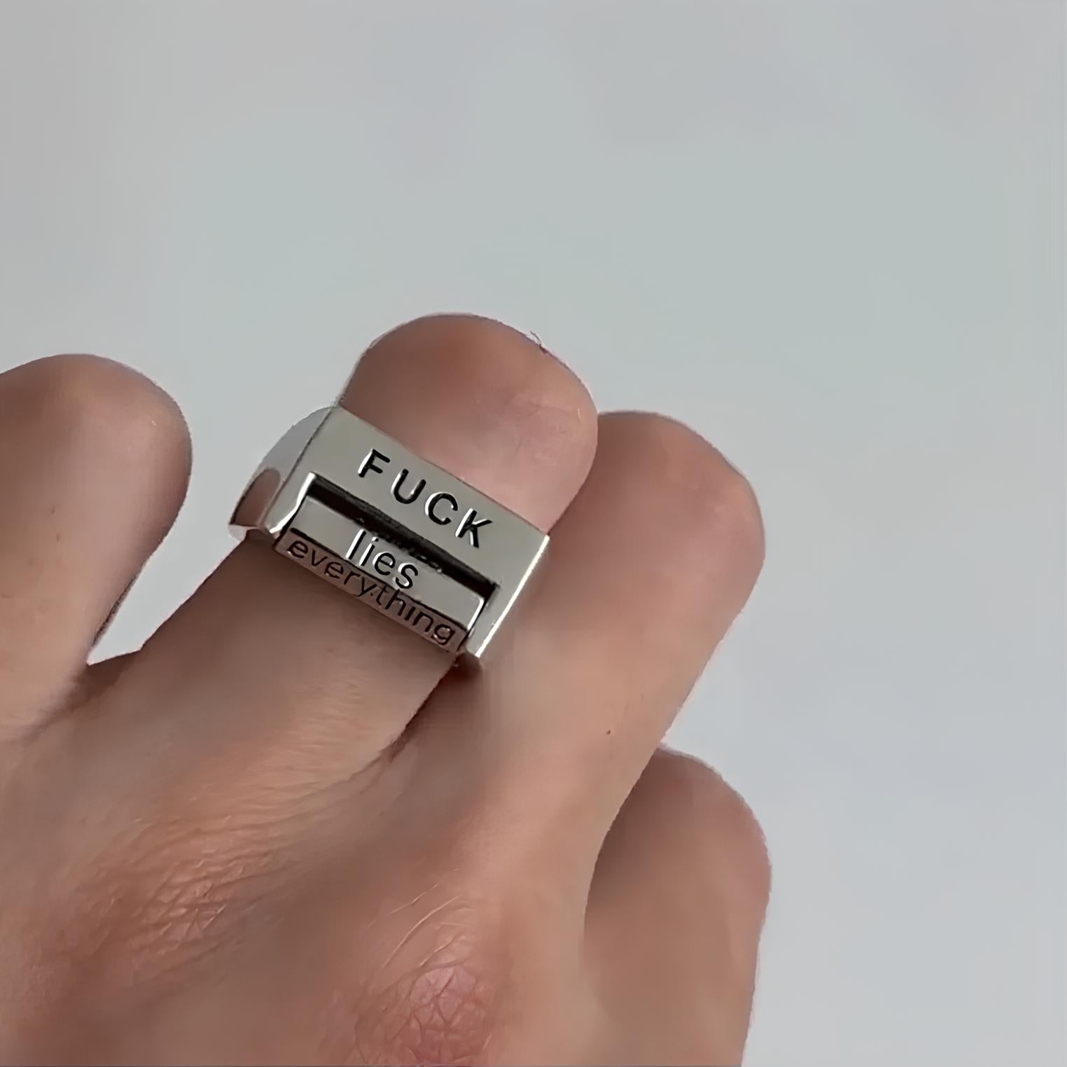 Rotatable Funny FUCK Mood Control Ring